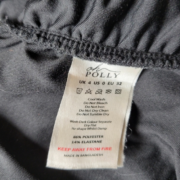 Oh Polly One-Shoulder Ruched Midi Black Dress Size 0 - Picture 9 of 9